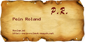 Pein Roland névjegykártya
